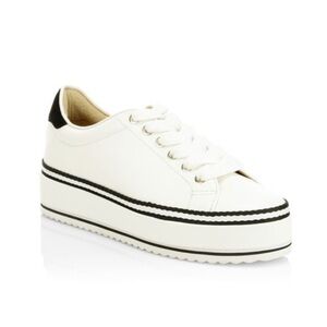 Joie White and Black Platform Sneakers